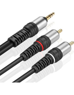 Cable de Audio Estéreo 3.5mm a RCA TNP 1 Pie Baño de Oro 2