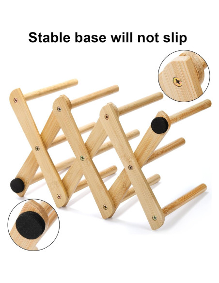 Soporte para Secar Botellas de Bambú Lawei - 2 Piezas Ajustable
