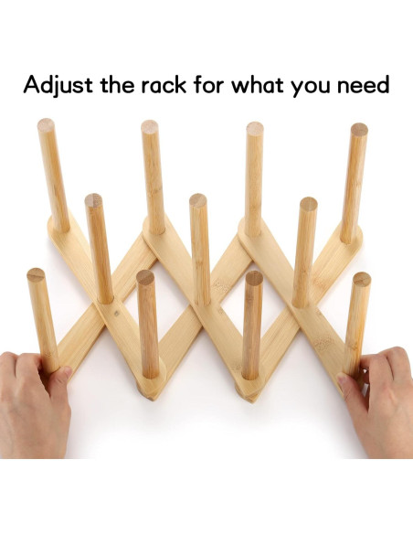 Soporte para Secar Botellas de Bambú Lawei - 2 Piezas Ajustable