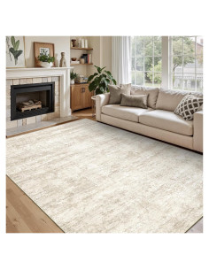 Alfombra Lavable Art&Tuft 5x7 Beige Antideslizante Microfibra