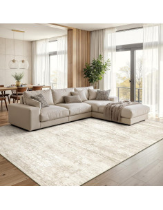 Alfombra Lavable Art&Tuft 5x7 Beige Antideslizante Microfibra 2