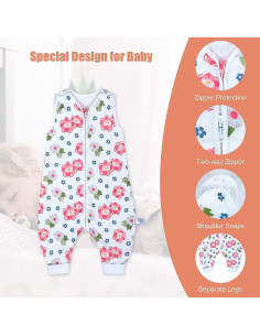 Saco de Sueño MooMoo Baby 3T-5T Muselina con Pies 2