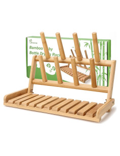 Soporte Secar Biberones Bambú GiftAmaz Plegable 17x36cm