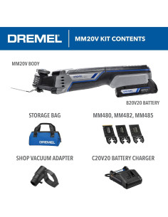 Dremel MM20V Kit Multi-Tool Oscilante Inalámbrica 20V 2