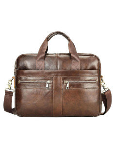 Maletín de Cuero Vintage Marrón 40.6x11.4x30.5cm para Laptop
