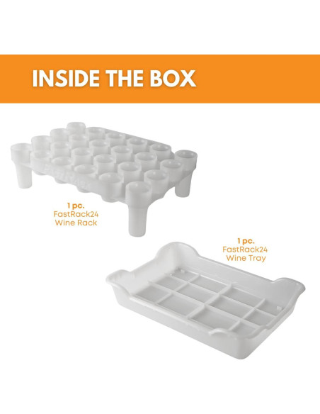 Soporte y bandeja para secar 24 botellas FastFerment - Apto lavavajillas