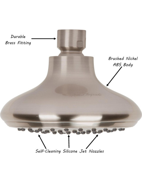 Cabezal de Ducha Aqua Elegante 9.46 L/min Níquel Cepillado