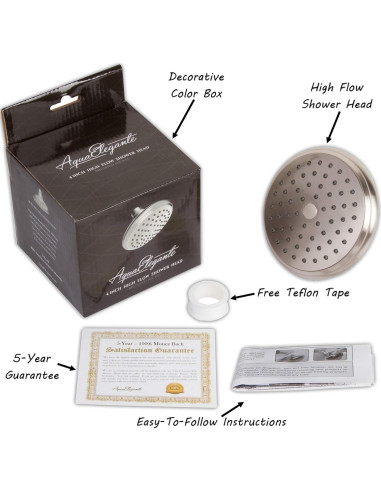 Cabezal de Ducha Aqua Elegante 9.46 L/min Níquel Cepillado