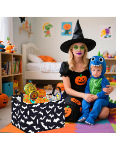 Cesta de Almacenamiento Halloween Calabaza Fantasma 36.8x25.9cm 2
