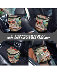 Basurero de Coche Oarencol Impermeable 11.4L con Tapa 2