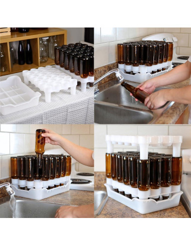 Soporte y bandeja para secar 24 botellas FastFerment - Apto lavavajillas