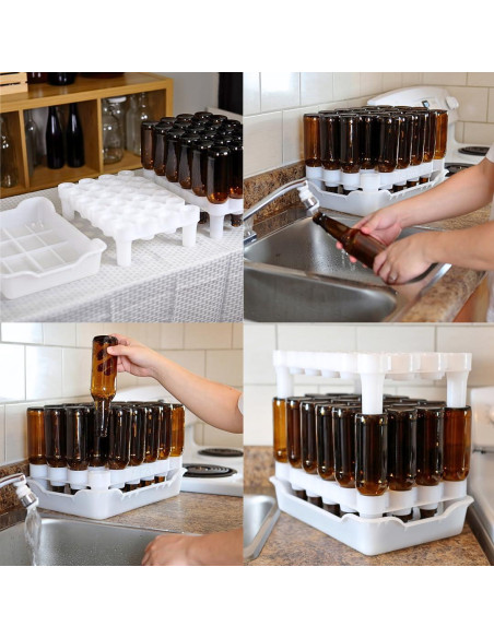 Soporte y bandeja para secar 24 botellas FastFerment - Apto lavavajillas