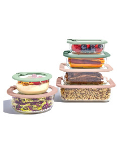 Set de 12 Contenedores de Vidrio Bentgo a Prueba de Fugas