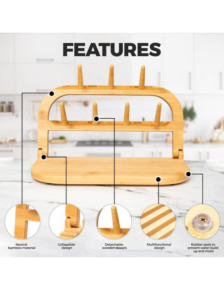 Soporte de Secado de Botellas de Bebé Temporada de Sydney - Bambú