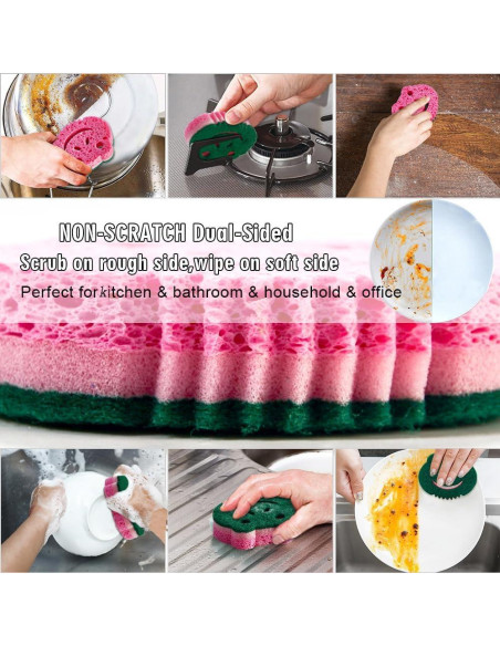 Esponjas de Fregar Doble Cara SmilePowo 12 Unidades Premium