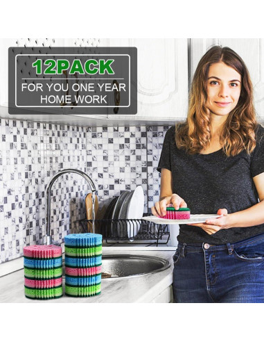 Esponjas de Fregar Doble Cara SmilePowo 12 Unidades Premium