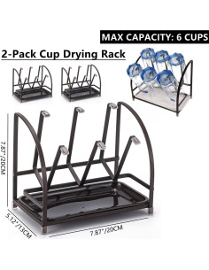 Soporte para Secado de Botellas de Vidrio RHBLME con Bandeja Drenaje 2
