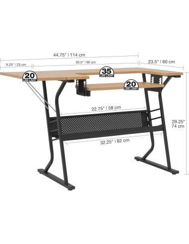 Mesa de Costura Compacta Sew Ready Eclipse Negro/Arce