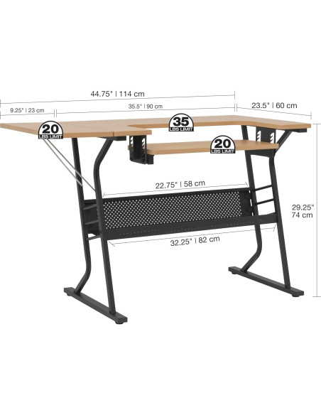 Mesa de Costura Compacta Sew Ready Eclipse Negro/Arce