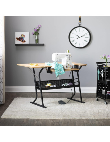 Mesa de Costura Compacta Sew Ready Eclipse Negro/Arce