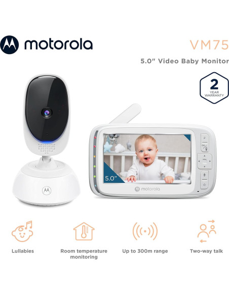 Cámara Monitor de Bebé Motorola Nursery VM75 5" Inalámbrica