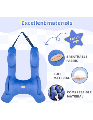 Almohada de Viaje Ergonómica FLORICH Azul para Niños y Adultos
