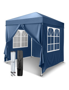 Carpa Pop Up Kshioe 2x2m Impermeable Azul con Ventanas