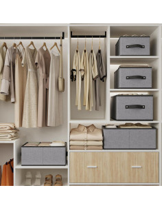 Caja de Almacenamiento Plegable YheenLf 2 Paquete 47x28x20cm Gris 2