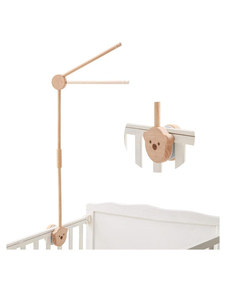 Brazo de Móvil para Cuna de Bebé - Madera Ajustable Oso