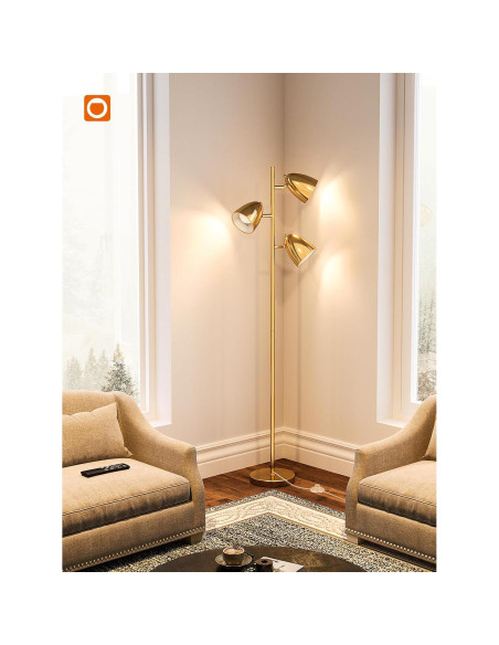 Lámpara de Pie LED addlon YY-02 con Control Remoto Dorado