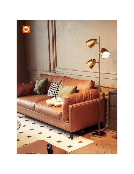 Lámpara de Pie LED addlon YY-02 con Control Remoto Dorado