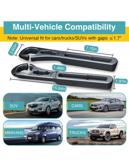 Relleno Espacio entre Asientos Auto ZYMBU ZCA005B Negro