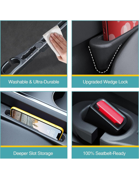 Relleno Espacio entre Asientos Auto ZYMBU ZCA005B Negro