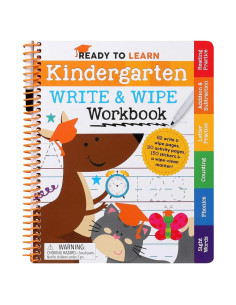 Ready to Learn: Kindergarten Write and Wipe Workbook: Addition, Subtraction, Sight Words, Letter Sounds, and Letter Tracing