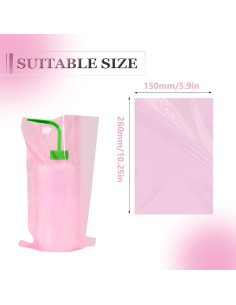 Bolsas para Botellas de Lavado SOTICA 250pcs Rosadas 15x26cm 2