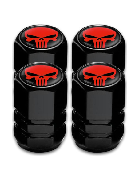 Pack de 4 Tapas de Válvula de Neumático Ajxn Rojo Universal