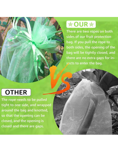 Bolsas de Protección para Frutas MIXC 50 Pcs 15x20 cm Organza