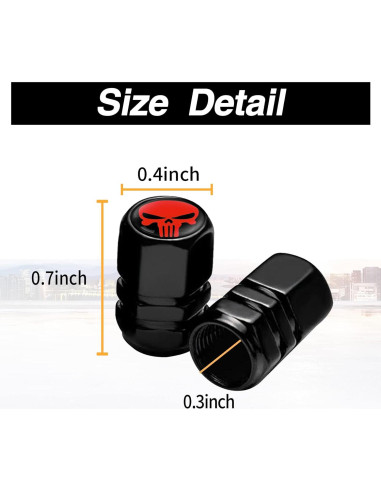 Pack de 4 Tapas de Válvula de Neumático Ajxn Rojo Universal