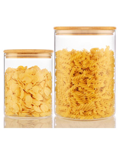 Tarros de Vidrio Herméticos HomArtist 105oz y 48oz - Juego de 2