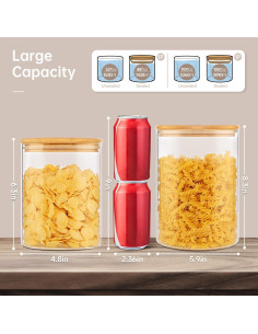 Tarros de Vidrio Herméticos HomArtist 105oz y 48oz - Juego de 2 2