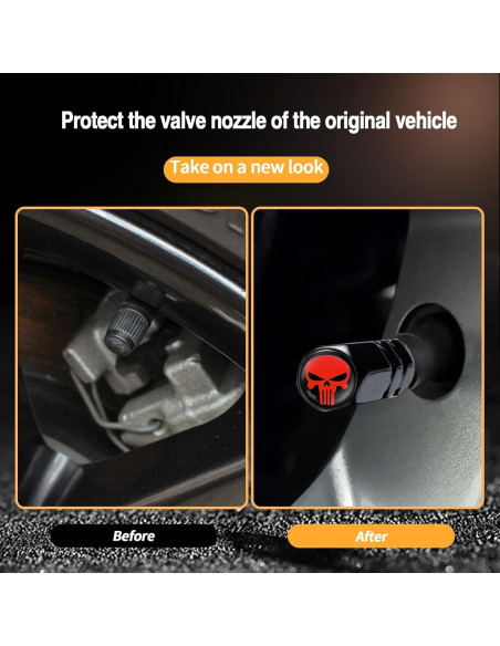 Pack de 4 Tapas de Válvula de Neumático Ajxn Rojo Universal