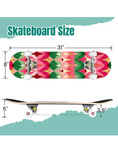 Skateboard UHMLTCRBOD 31" x 8" 7 Capas Arce Doble Kick 2