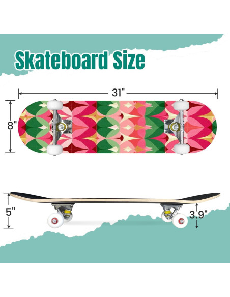 Skateboard UHMLTCRBOD 31" x 8" 7 Capas Arce Doble Kick