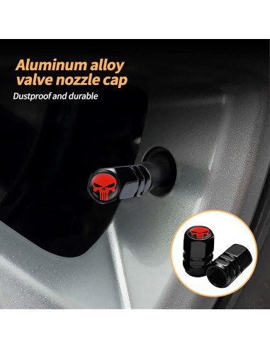 Pack de 4 Tapas de Válvula de Neumático Ajxn Rojo Universal