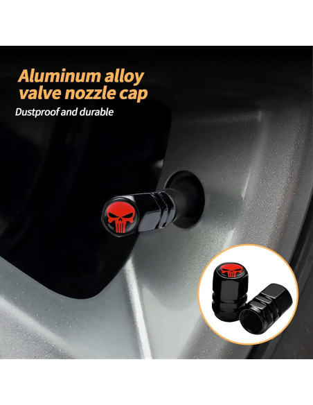 Pack de 4 Tapas de Válvula de Neumático Ajxn Rojo Universal