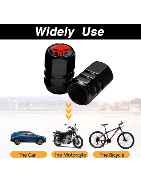 Pack de 4 Tapas de Válvula de Neumático Ajxn Rojo Universal