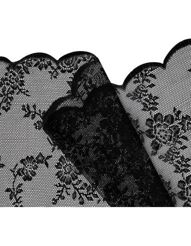 Cortinas de Encaje Negro Lotusolution 140 x 137 cm Juego de 2