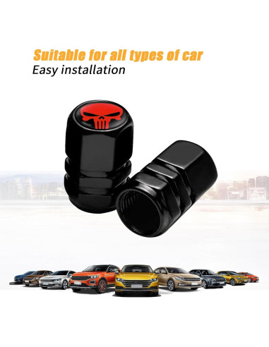 Pack de 4 Tapas de Válvula de Neumático Ajxn Rojo Universal