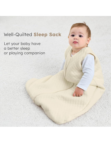 Saco de Sueño Beige 0-6 Meses 2.5 TOG Algodón Acolchado