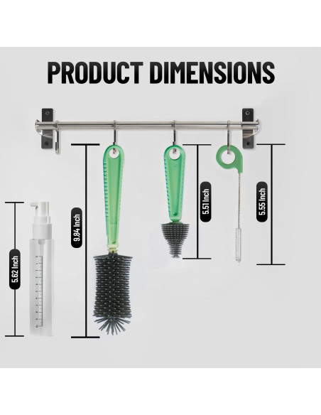 Kit de Limpieza de Botellas de Bebé Mombasics 6 en 1 Portátil